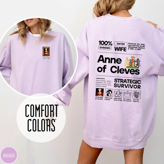 Felpa Anna di Clèves: regina Tudor, abbigliamento femminista