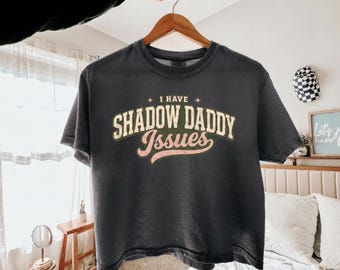 I Have Shadow Daddy Crop Top, Retro Varsity Romantasy Crop Tee, Bookish Comfort Colors 3023, Dark Academia Fantasy Gift, BookTok