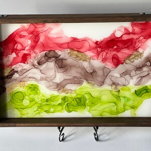 Holiday Alcohol Ink and Epoxy Tray (Original Usable Artwork for the Home)