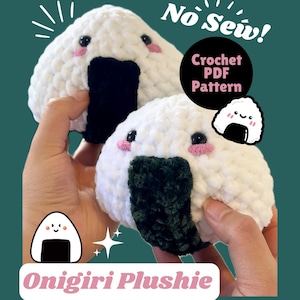 Crochet Onigiri (Rice Ball) Plushie Pattern PDF Download Beginner Friendly