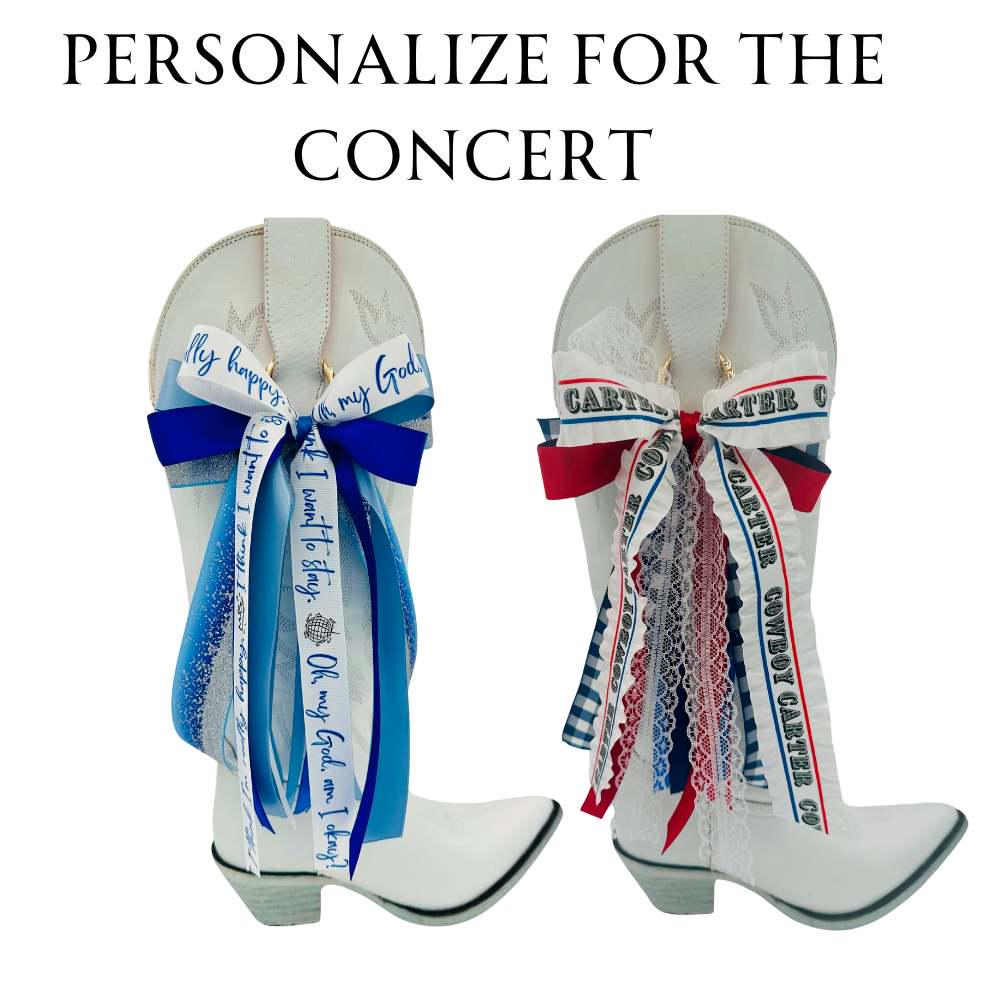 Cowboy Boot Bow Sets, Boot Bow Sets, Red White And Blue, Carter, Flag