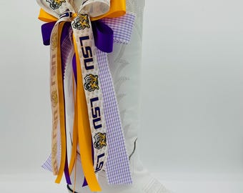 Louisiana Inspired Game Day Boot Bows for Cowgirl Boots,  Black Out, University Spirit Wear, Trending Gameday Accessory, Seniors Pic,