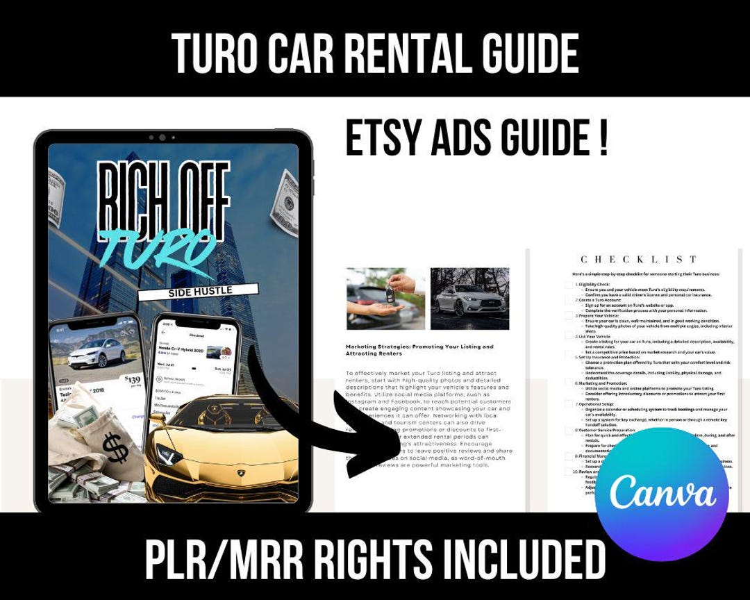 Turo Car Rental Business Guide | Canva Ebook With Checklist (PLR/MRR ...