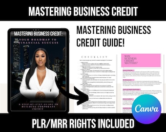 Business Credit Guide for Entrepreneurs | Step-by-Step Canva Ebook | Build Corporate Credit | PLR/MRR Rights | Instant Download