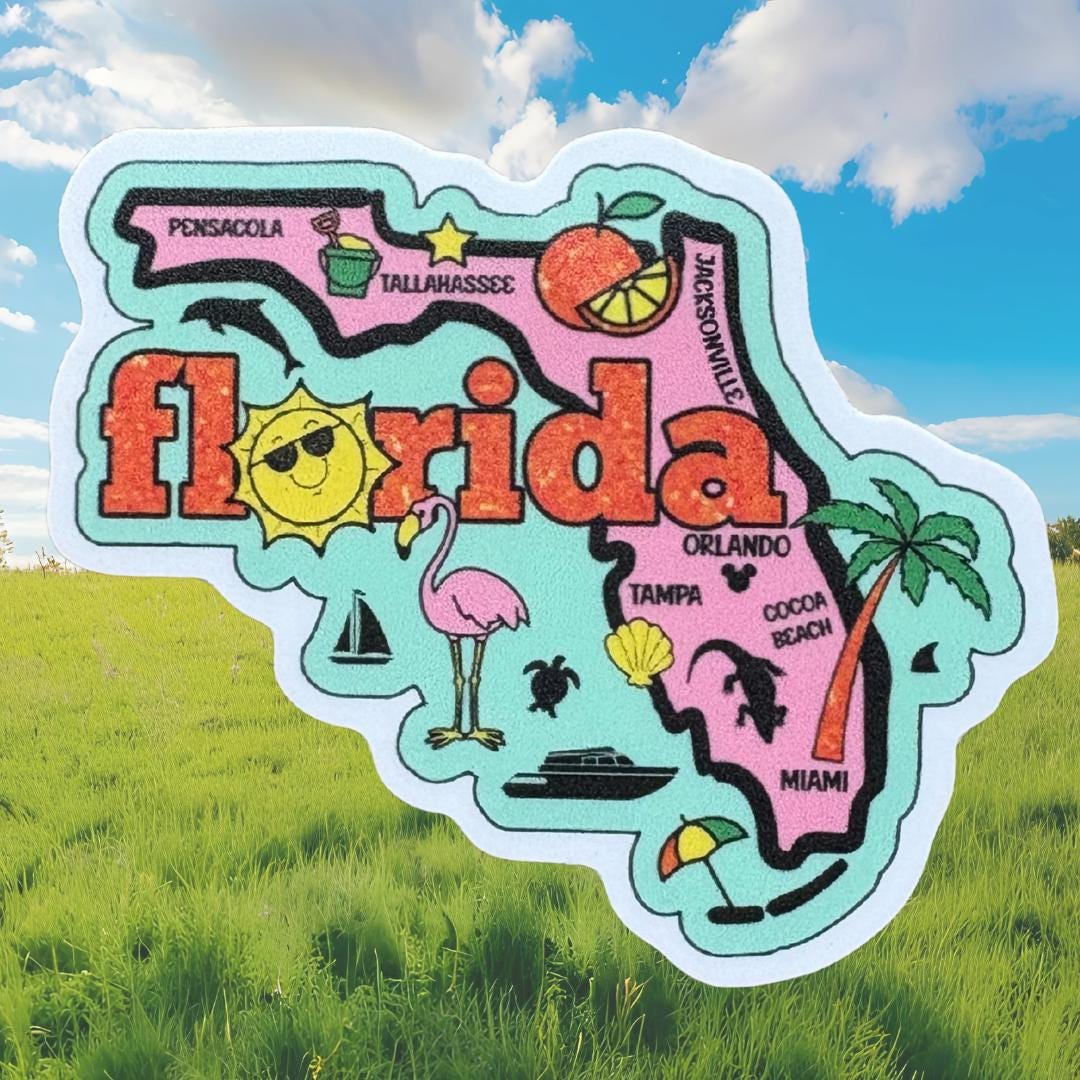 Stuart Florida Sticker Florida State Sticker: Waterproof Vinyl Decal for Laptop, Water Bottle ...