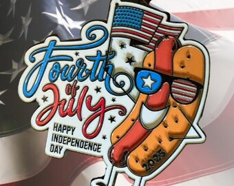 Fourth of July 1M, 5K, 10K, 13.1, 26.2 – Benefitting Homes for Our Troops Running and walking virtual race medal, virtual race,