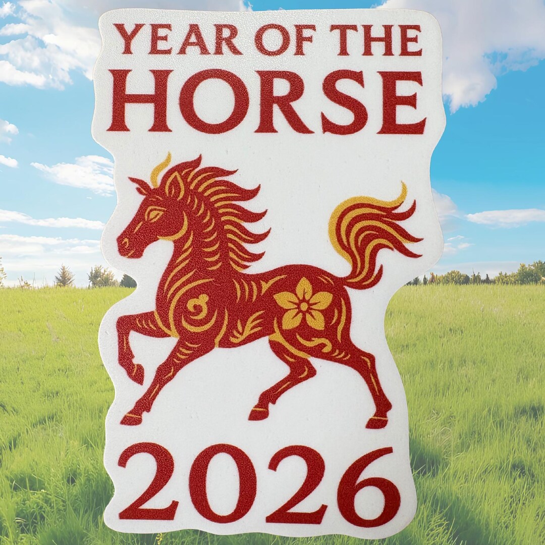 Year of the Horse 2026 Sticker: Lunar New Year Vinyl Decal - Etsy