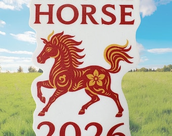 Year of the Horse 2026 Sticker: Lunar New Year Vinyl Decal