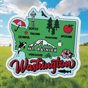 Washington Sticker, Washington , Washington  State Sticker, Washington Gifts, Seattle, Olympia, Spokane, Mt Rainier, Vancouver WA