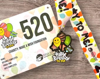 2025 Happy Birthday to Me 1M 5K 10K 13.1 26.2- Benefitting Prevent Cancer Foundation -Running and walking virtual race medal, virtual race