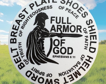 Full Armor of God Bible Verse Sticker: Christian Gift, Water-Resistant Vinyl