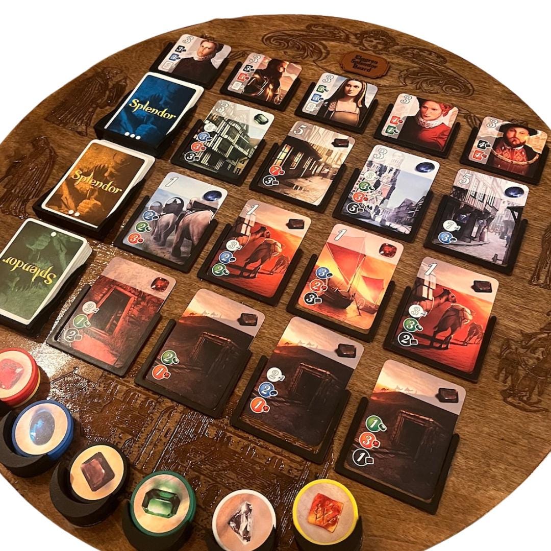 Splendor Game Ruby Custom Splendor Board Game Spinner | Personalized Lazy Susan Game Board ...