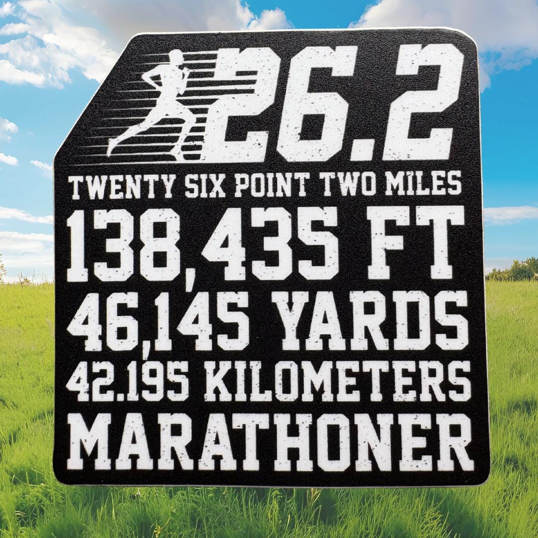 Marathon Runner 26.2 Sticker: Water-resistant Vinyl Running Decal - Etsy