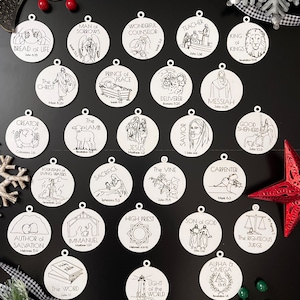 25 Names of Christ Ornaments, Names of Jesus Christmas Ornaments, Christian Faith Gifts, Names of God Advent Decor, Religious Ornament Gift