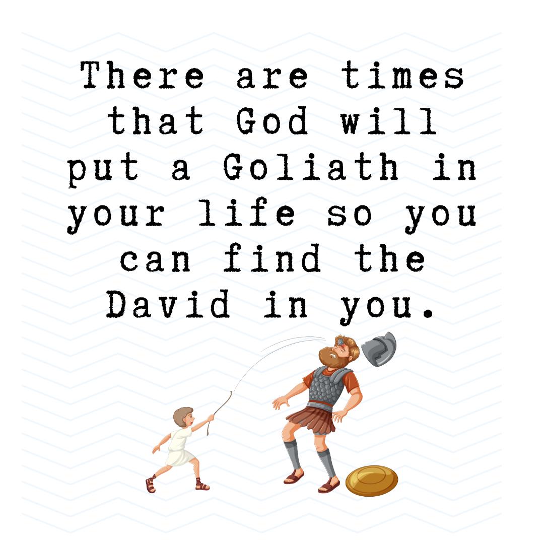 David and Goliath Christian Wall Art: Inspirational Bible Verse ...