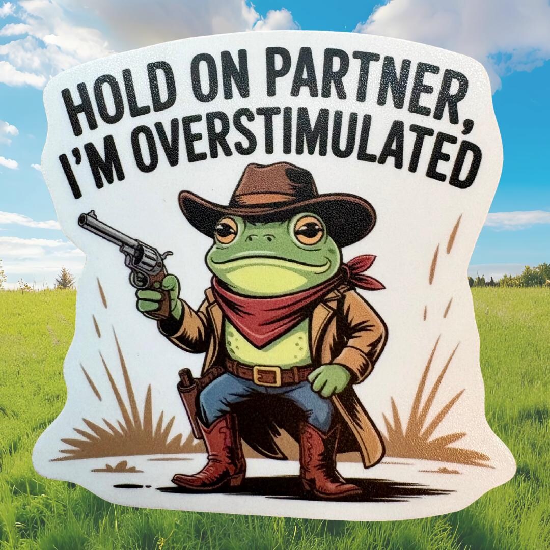 Funny Frog Overstimulated Sticker: Water-resistant Vinyl - Etsy