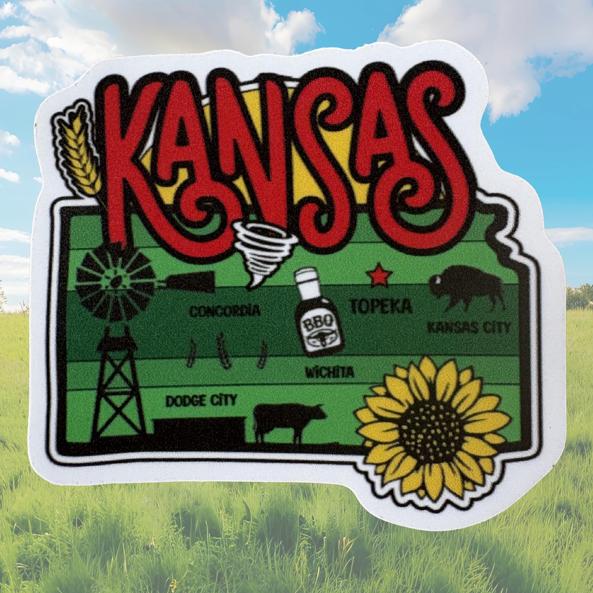 Kansas Weather Sticker Kansas Sticker: Waterproof Vinyl Decal for Water Bottles - Etsy