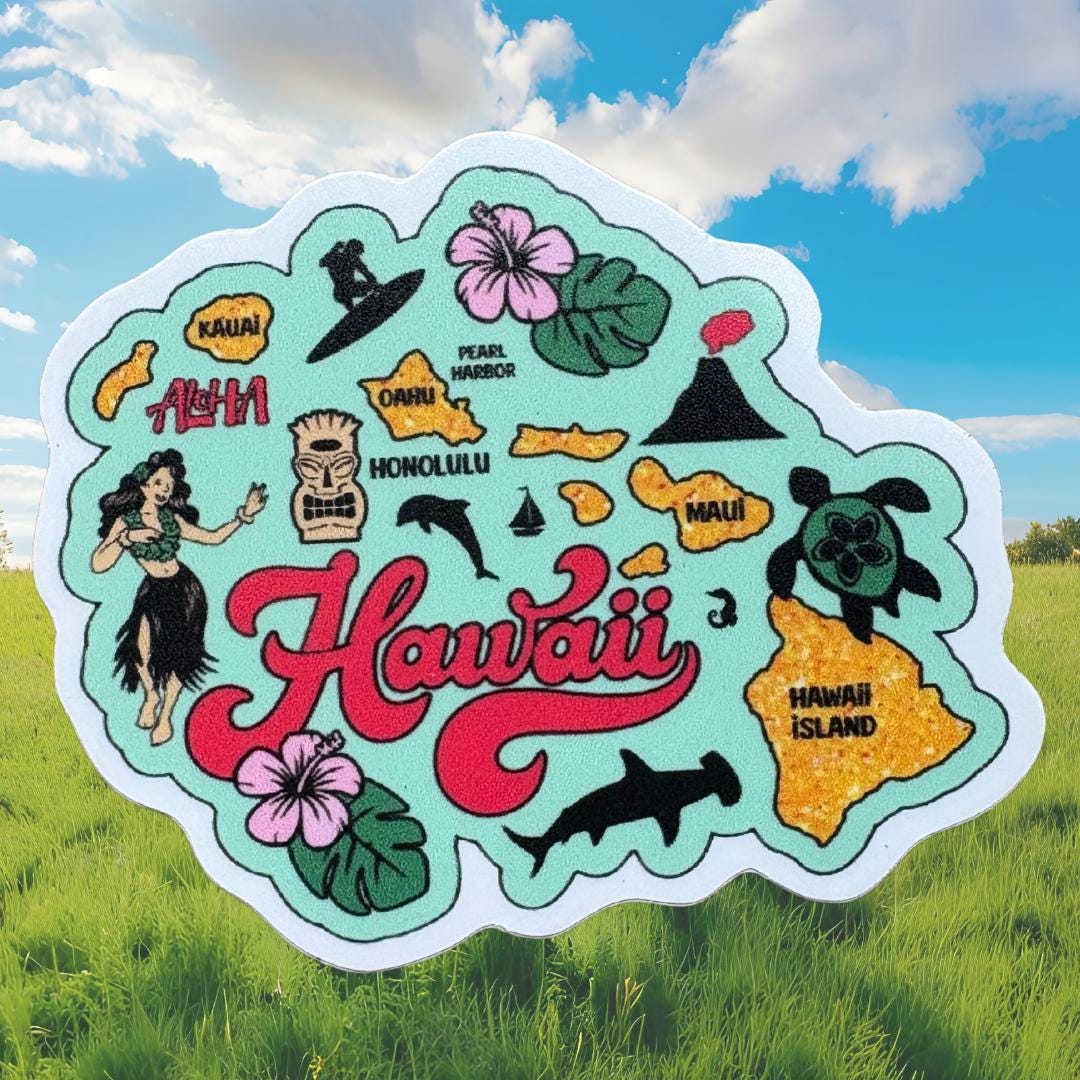 Hawaii Sticker: Waterproof Vinyl Decal for Water Bottles, Laptops - Etsy