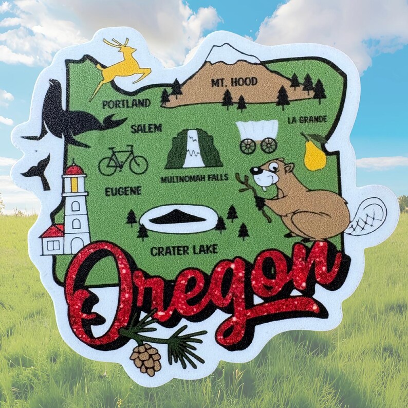 Oregon Sticker Template Oregon Sticker: Waterproof Vinyl Decal for Water Bottles - Etsy