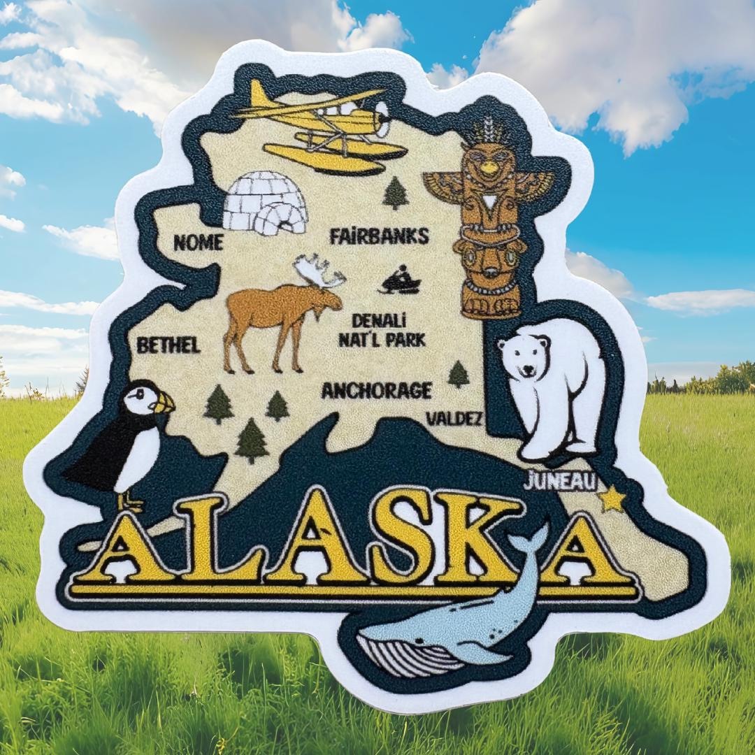 Alaska Sticker: Waterproof Vinyl State Decal - Etsy