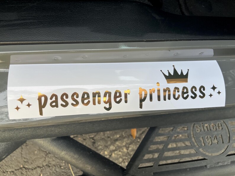 Passenger Princess Lettering Holographic Passenger Princess Car Decal | Door Step | Bumper Sticker ...
