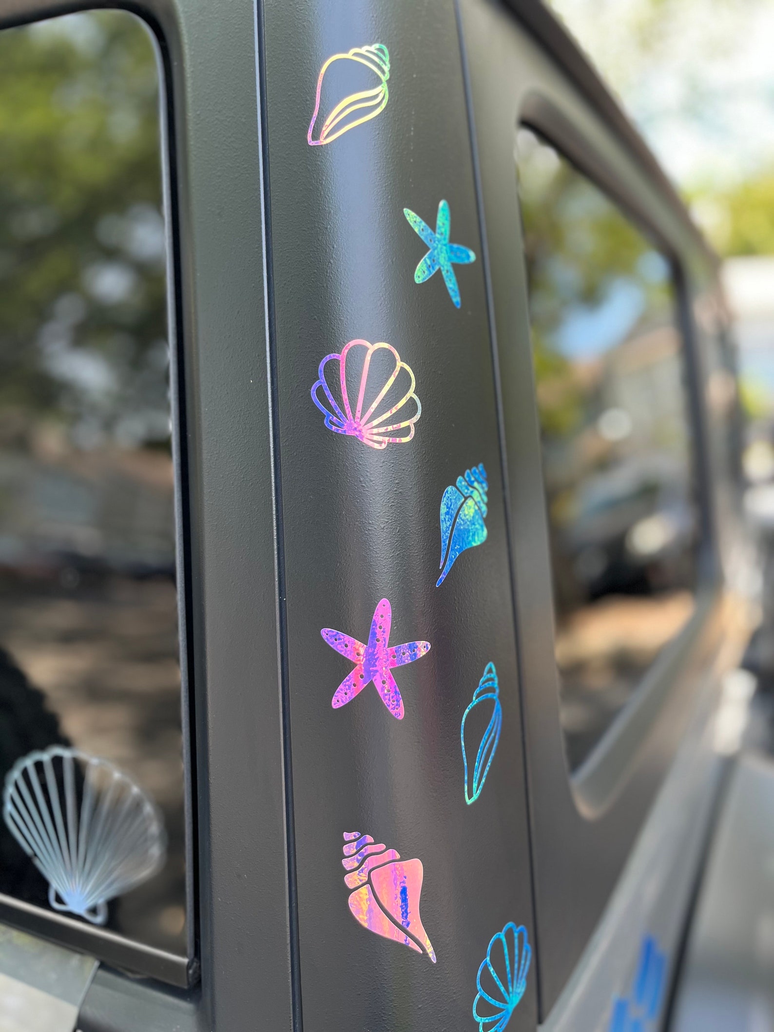 Holographic Seashell Car Decals