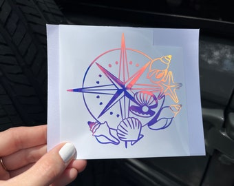 Holographic Compass Decal | Car or Window | Laptop | Kindle