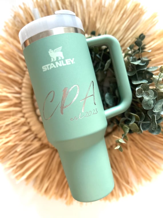 Engraved Stanley Cup Green Stanley Jade Stanley Cup Engraved Name Stanley  Tumbler Stanley 40 Oz Gift for Friend Gift for Husband Custom Gift 