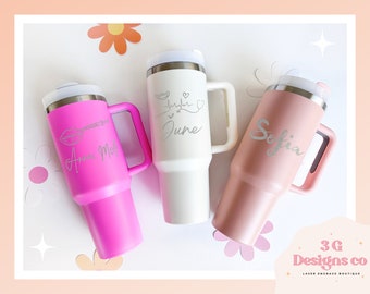 Stainless steel Tumbler,40 oz tumbler,Personalised Name Engraved Insulated Cup Travel,laser engraved tumbler, pink cup