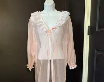 Vintage 1970s Glencraft Lingerie Peignoir |Robe | Nightwear | Size M/L