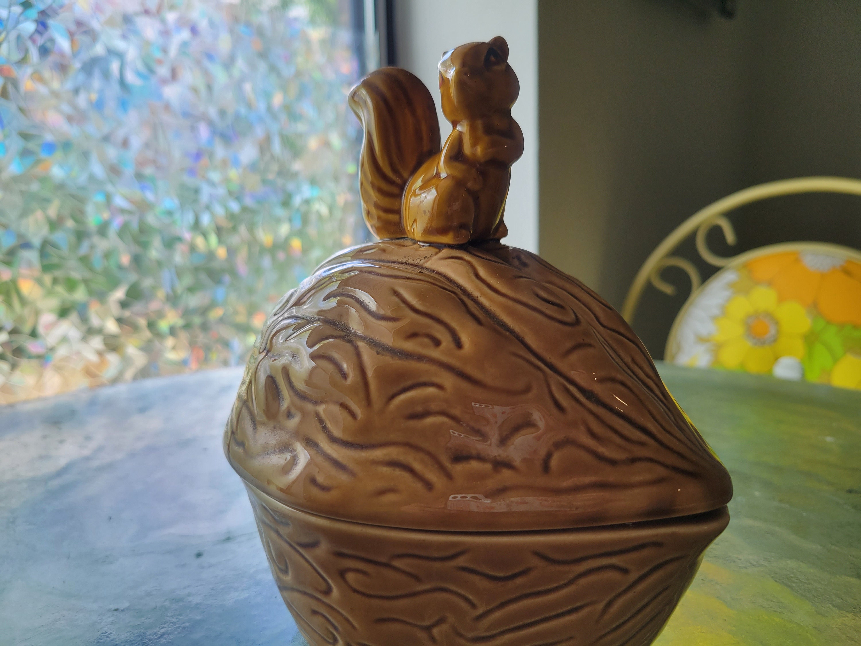Vintage Ceramic Squirrel Candy Dish Etsy