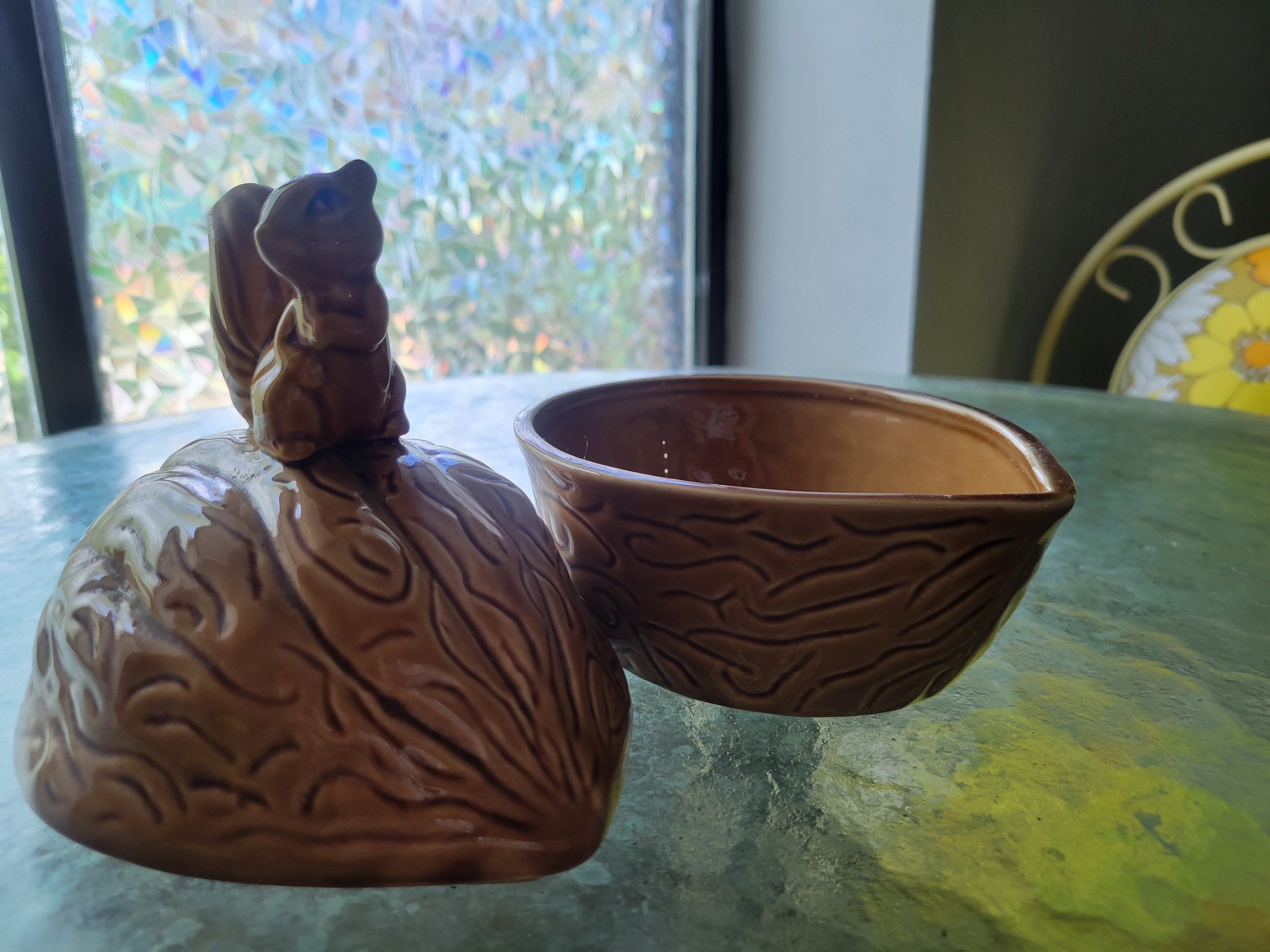 Vintage Ceramic Squirrel Candy Dish Etsy