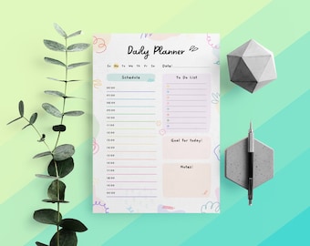 Daily Planner Printable, Hourly Planner, Time Blocking Template, Workday Schedule