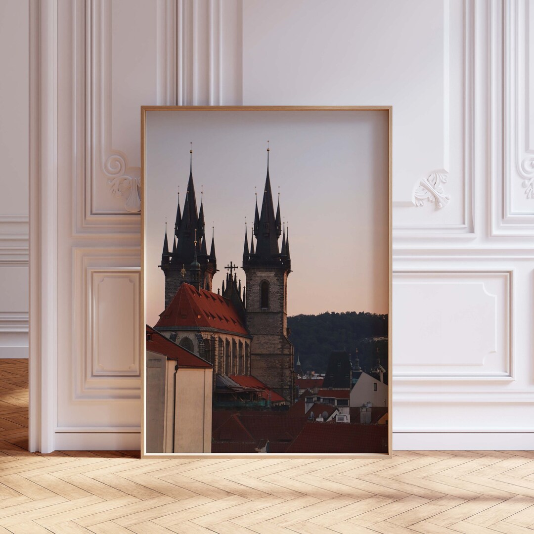 prague-cathedral-sunset-art-print-download-saint-vitus-spires-digital