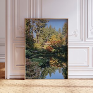 Portland Oregon Japanese Garden Fall Art Print Download, Autumn Landscape, Instant Digital Download