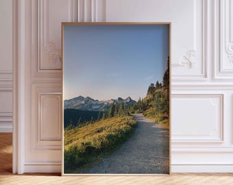 Sunrise at Mount Rainier Art Print, Mountain Range View, National Park Photography, Pacific Northwest Decor, Scenic Sunrise Landscape
