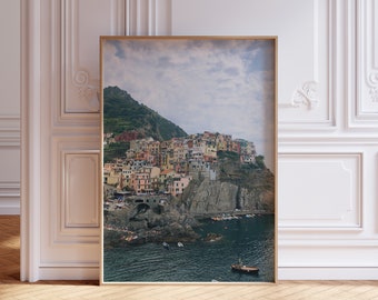 Summer in Cinque Terre Italy, European Wall Art, Digital Download, Printable Wall Art, Italy Photo Art, Manarola Liguria Printable Art