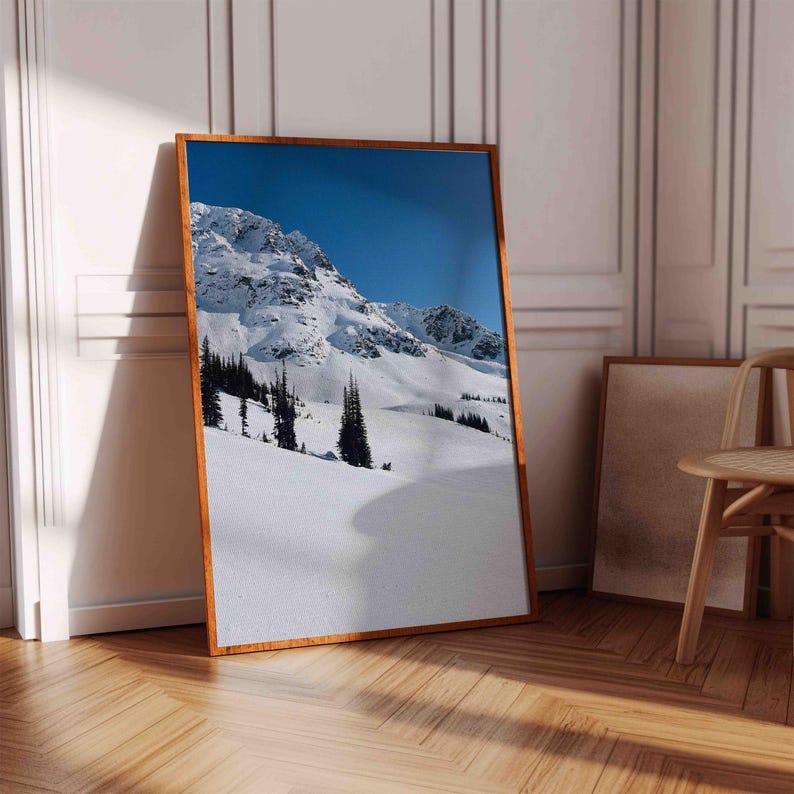 Ski Resort Wall Art, Whistler Blackcomb Mountain Winter Print, Snowy ...
