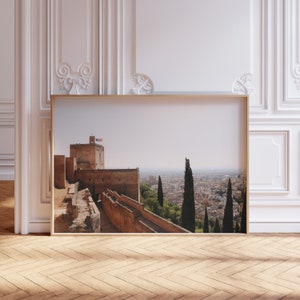 Alhambra Granada Spain Digital Art Print, Historic Spanish Landmark Wall Art, Travel Photography Print, Gift for Spain Lovers
