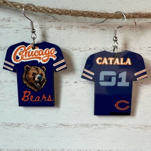 Personalized Chicago Bears Earrings/ Football Season Accessories