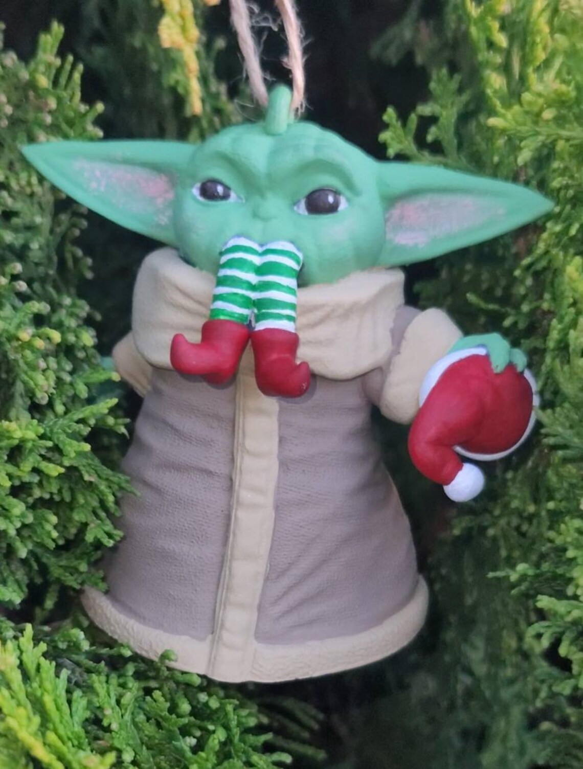 Christmas Ornament Grogu Eating Elf Christmas Ornament Baby Etsy