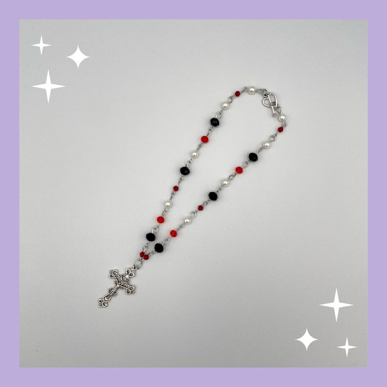 Black and Red Cross Necklace - Etsy