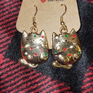 Meowy Christmas Earrings