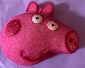 Pink British Preschool Pig Bath Bomb • Surprise Inside • Fizz + Foam