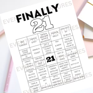 21. Geburtstag Bingo Digital Download | 21st Birthday Bucket List | 21. Geburtstag Geschenk | Partyspiel | Druckbar | Sofort Download