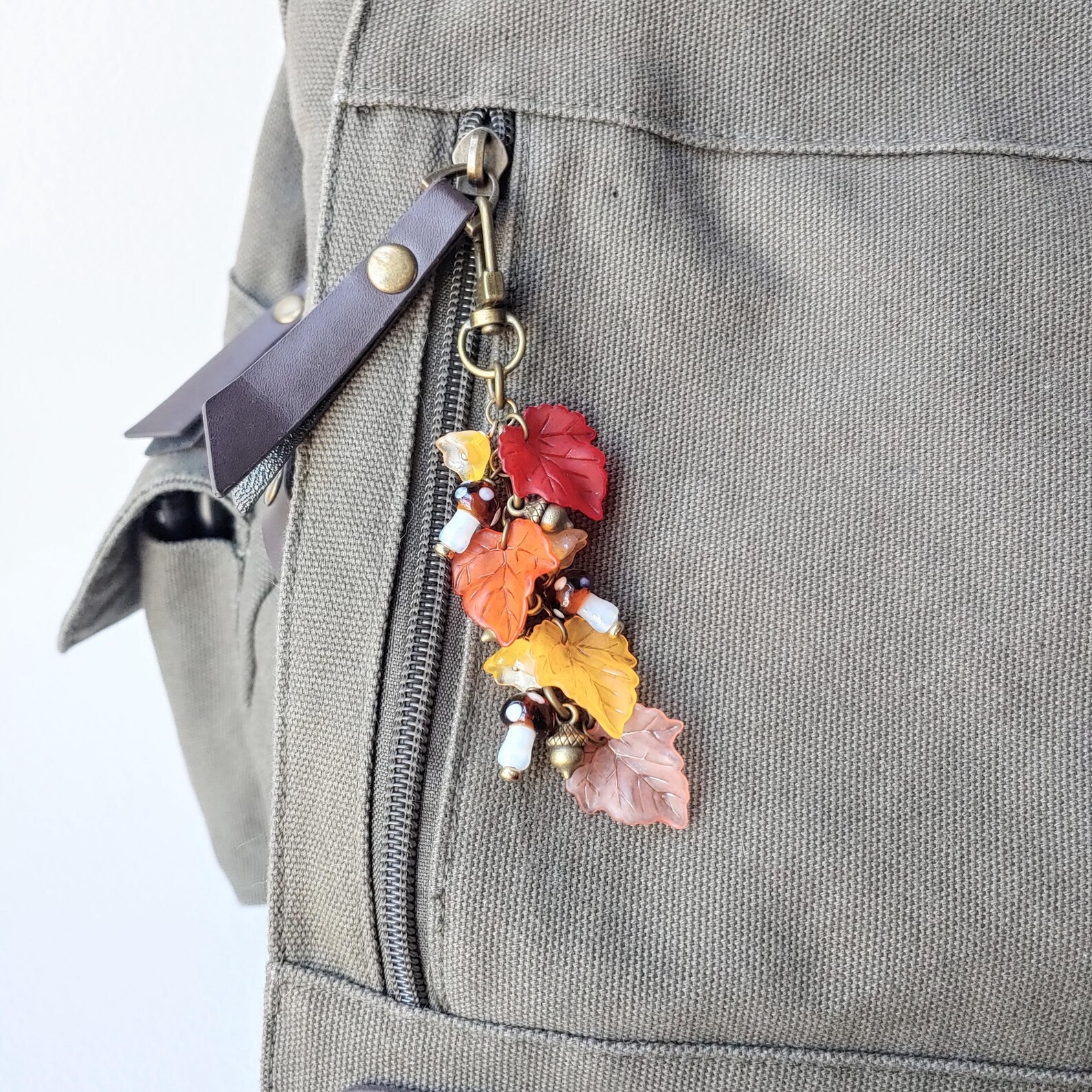 Cozy Fall Cottage Core Keychain | Autumn Leaves | Cute Mushroom | Purse ...