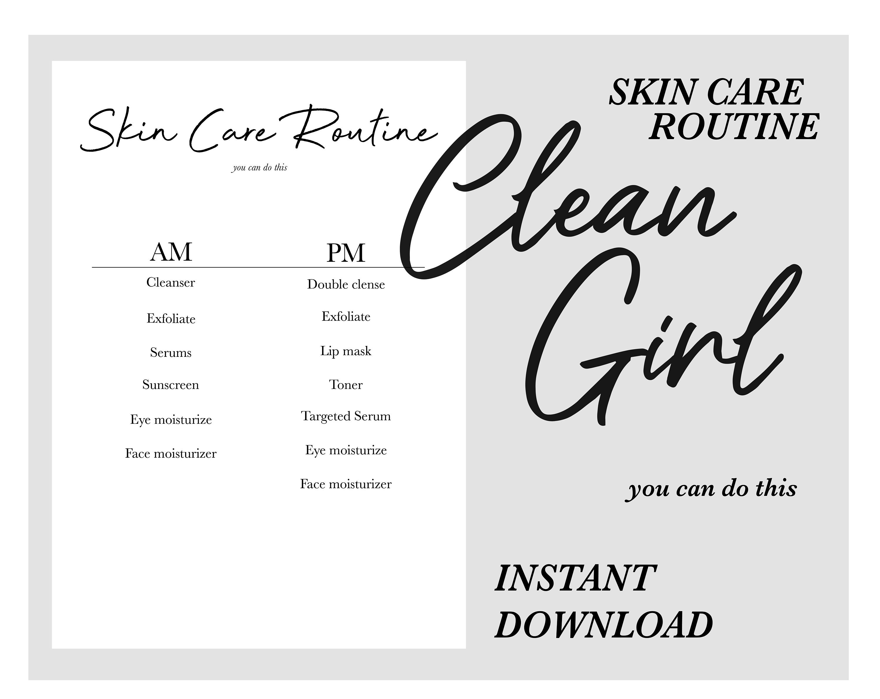 Clean Girl Skin Care Routine Checklist 