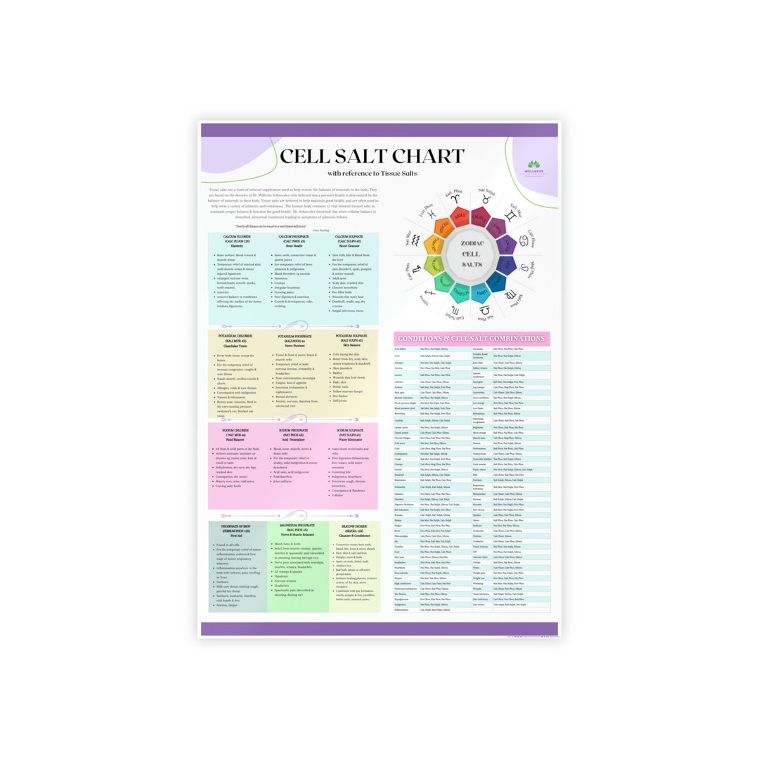 Cell Salt Tissue Salt Chart Poster Etsy