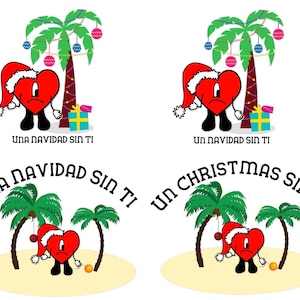 Bad Bunny Un Navidad Sin Ti PNG/JPG インスタントダウンロード | Bad Bunny Un Christmas Sin Ti Cricut デザイン