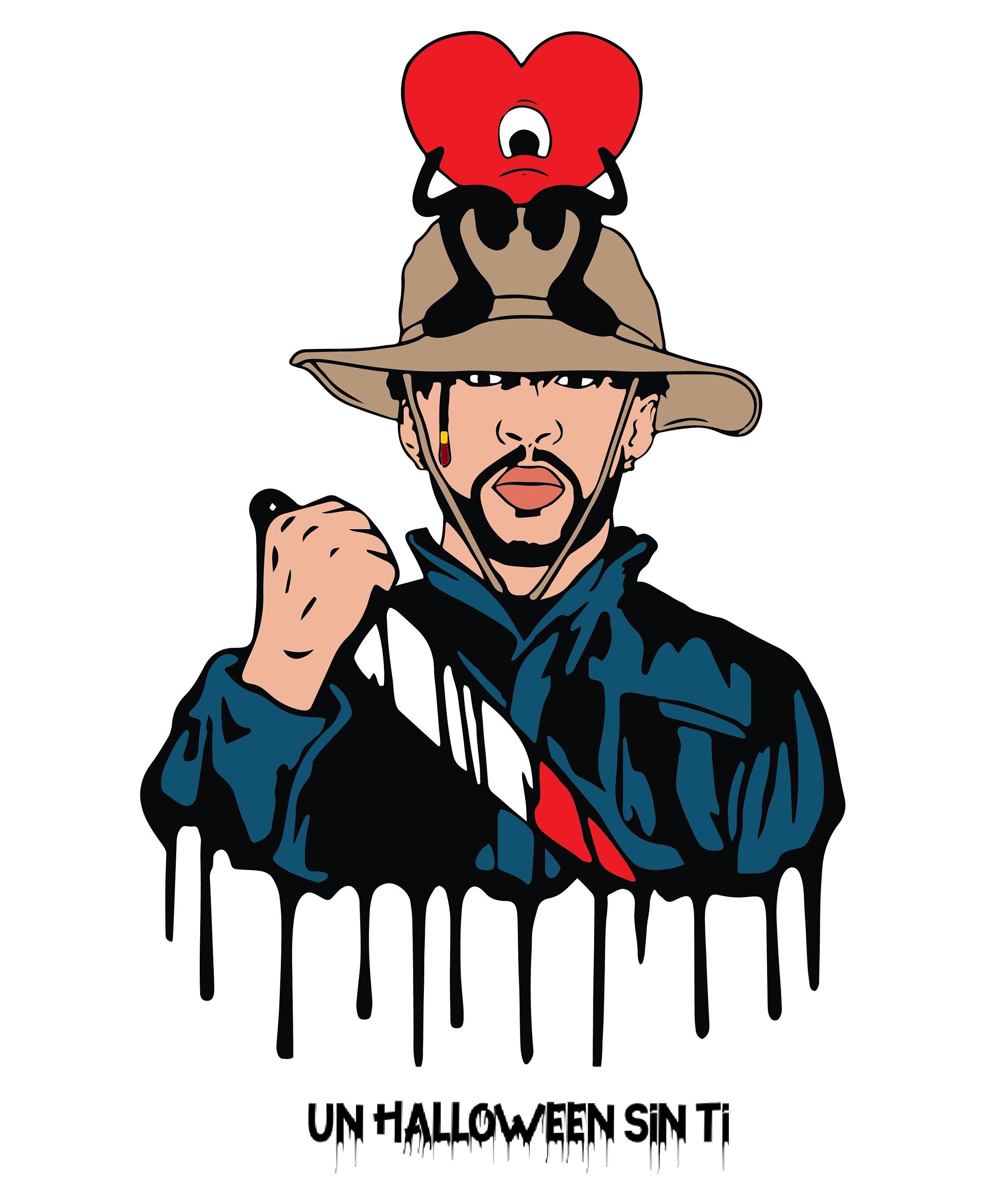 Bad Bunny Halloween Layered SVG and PNG/JPG Instant Download Bad Bunny